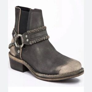 Free People Boots Stony Desert Boot Leather Washed Black Brown Booties western